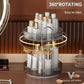 360° Rotating Makeup Organizer Box - Cosmetic Storage with Drawers, Plastic Makeup Holder Stand for Dressing Table, Lipsticks, Nail Polishes & Accessories (Light Gray, 2 Layer)