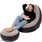Inflatable Lounger Set, 2-in-1 Sofa Chair with Footstool, Portable Outdoor Recliner (MULTI COLOUR)