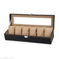 ZENWOOD Leatherette Unisex 6 Slots Watch Box Case in Black and Beige Color (without Watches)