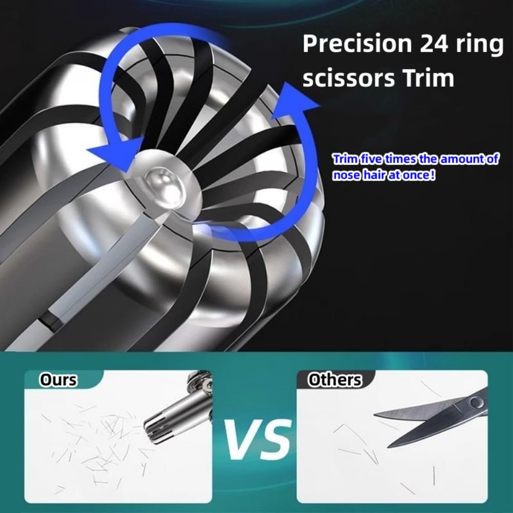 Nose Hair Trimmer for Men Manual Nose Hair Trimmer Stainless Steel Nose Trimmer Nose Hair Removal Easy Cleansing Battery-Free and Waterproof Nose Hair Trimmer