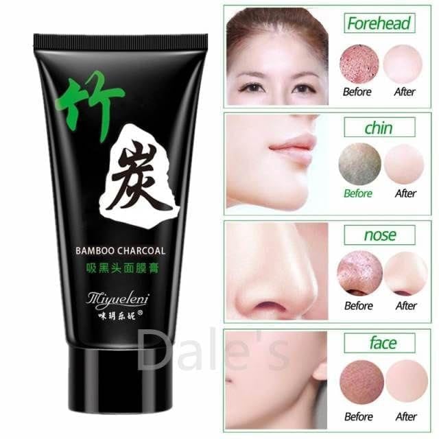 Bamboo Charcoal Black Peel Off Face Mask Activated Charcoal Anti Pollution Deep Cleansing Blackhead Removal Mask 60g 1.76 fl oz