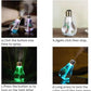 GELON 400ml Colorful USB LED Night Light Bulb Mini Humidifier Micro Spray Hydrating Desktop Cool Mist Maker Automatic Shut-Off Air Purifier for Home, Office, Bedroom