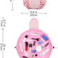 Lazy Bag Pink Strip, Waterproof Travel Toiletry Organizer, Foldable Makeup Storage Pouch for Women Vanity Bag