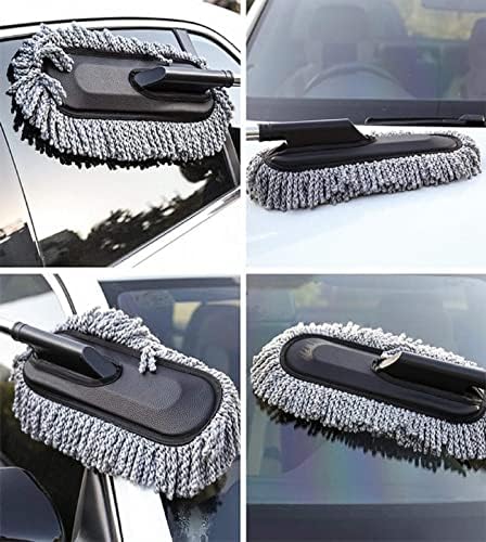 Car Duster Microfiber Brush Wax-Coated | Shine & Dust Removal Cleaning Brush | Wax-Coated Duster for Cars