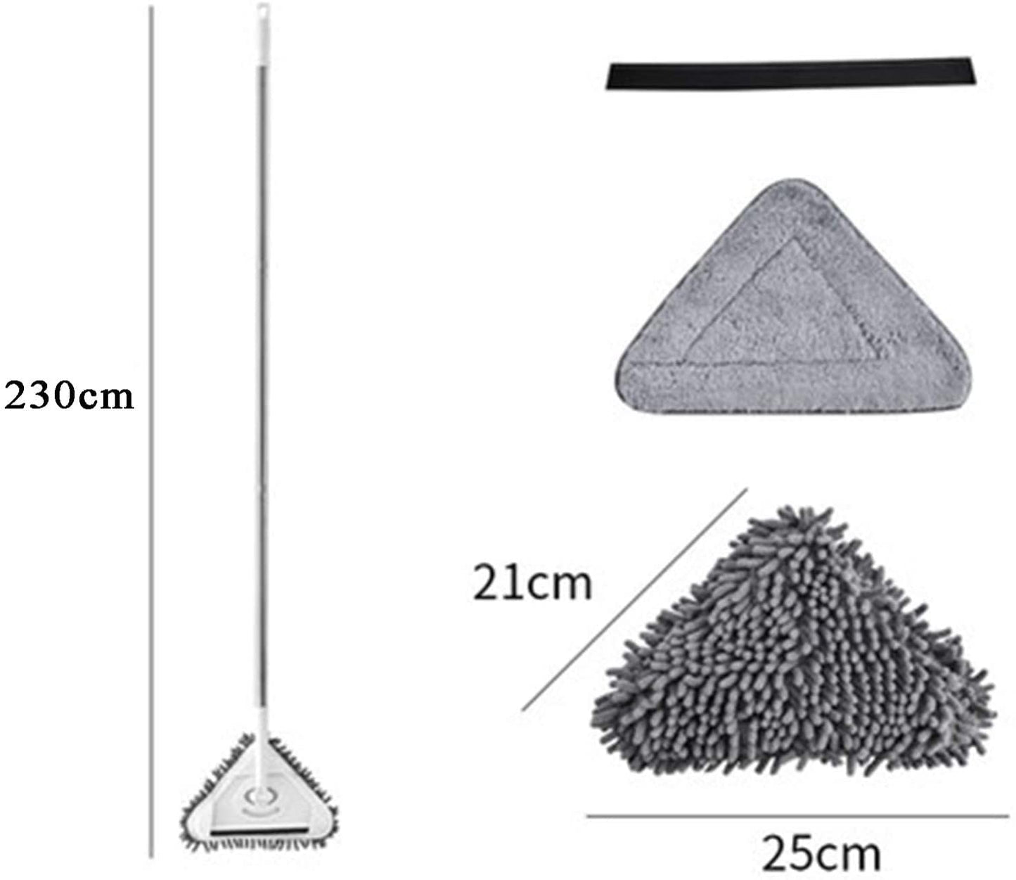 Triangle Cleaning Mop Adjustable Extendable Wall Cleaning Mop Retractable Microfiber Dry and Wet Glass Dust Cleaner with 2 Mop Head for Home Floor Window Wall,(Multicolor)