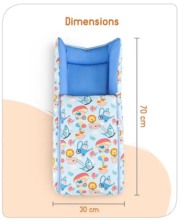Baby Sleeping Bag with Hood, Zippered Nest for Newborn Infants, Cute Print, Soft and Cosy, for Home, Travel and Stroller Use