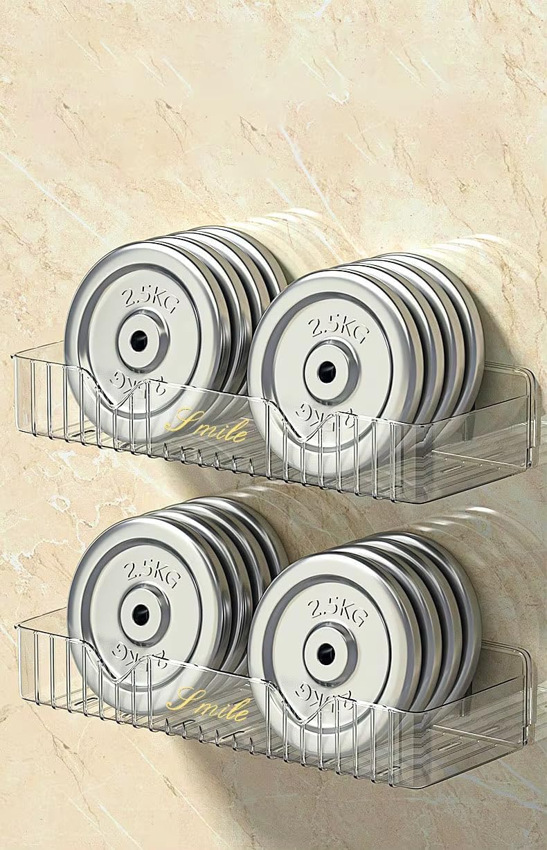 Transparent Acrylic Bathroom Shelf | No Drill Wall Mounted Organizer Heavy Duty Self Adhesive Shower for Shampoo, Conditioner, Skincare Rustproof Clear Storage Rack Bathroom, Wash Basin