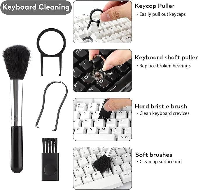 18 in 1 Multifunctional Keyboard Cleaner Kit for Electronic Devices, Keyboard Cleaning Brush, Headphones Cleaner Kit for AirPods, Cellphones,Laptop Cleaner, Camera,Earbuds