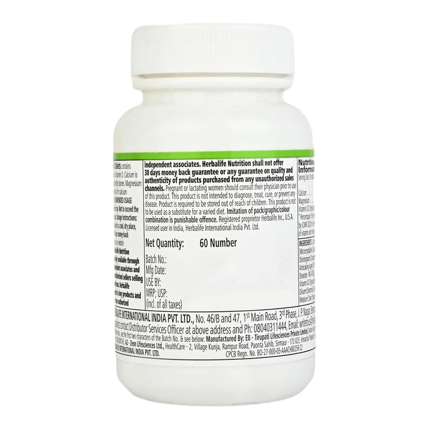 Herbalife Calcium Tablets with Vitamin D & Magnesium – 60 Tablets for Adults | Daily Bone Health Supplement