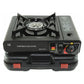 Hacer Portable Camping Gas Stove Cooking Gas burner with Carrying Case for Outdoor Camping Hiking Trekking - (Pack of 1, Black, 34 x 26 x 7.5 cm),Stainless Steel