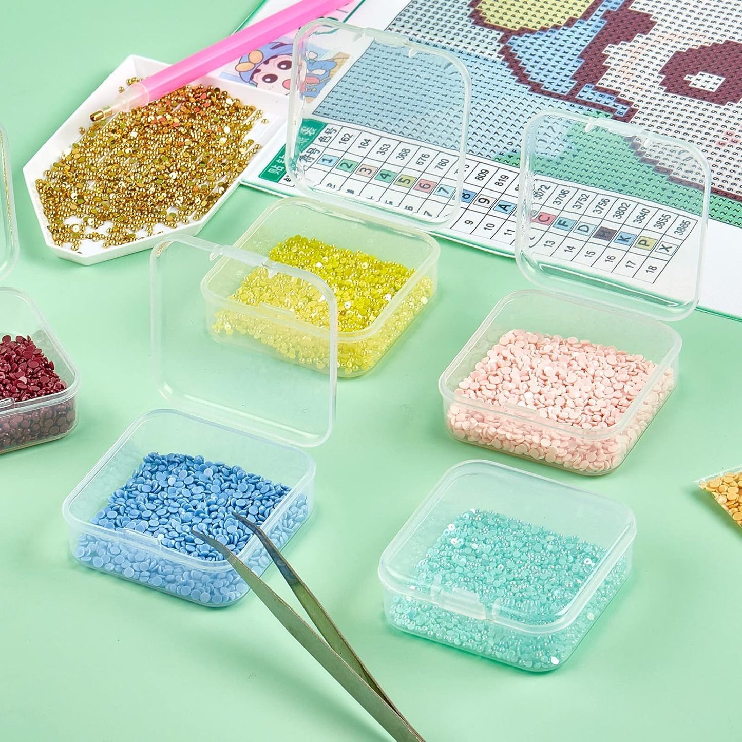 small plastic storage box 1 big storage box and 14 small inner boxes cases with lids clear craft supply cases for jewelry, beads, screws, pills, diy storage & travel accessories