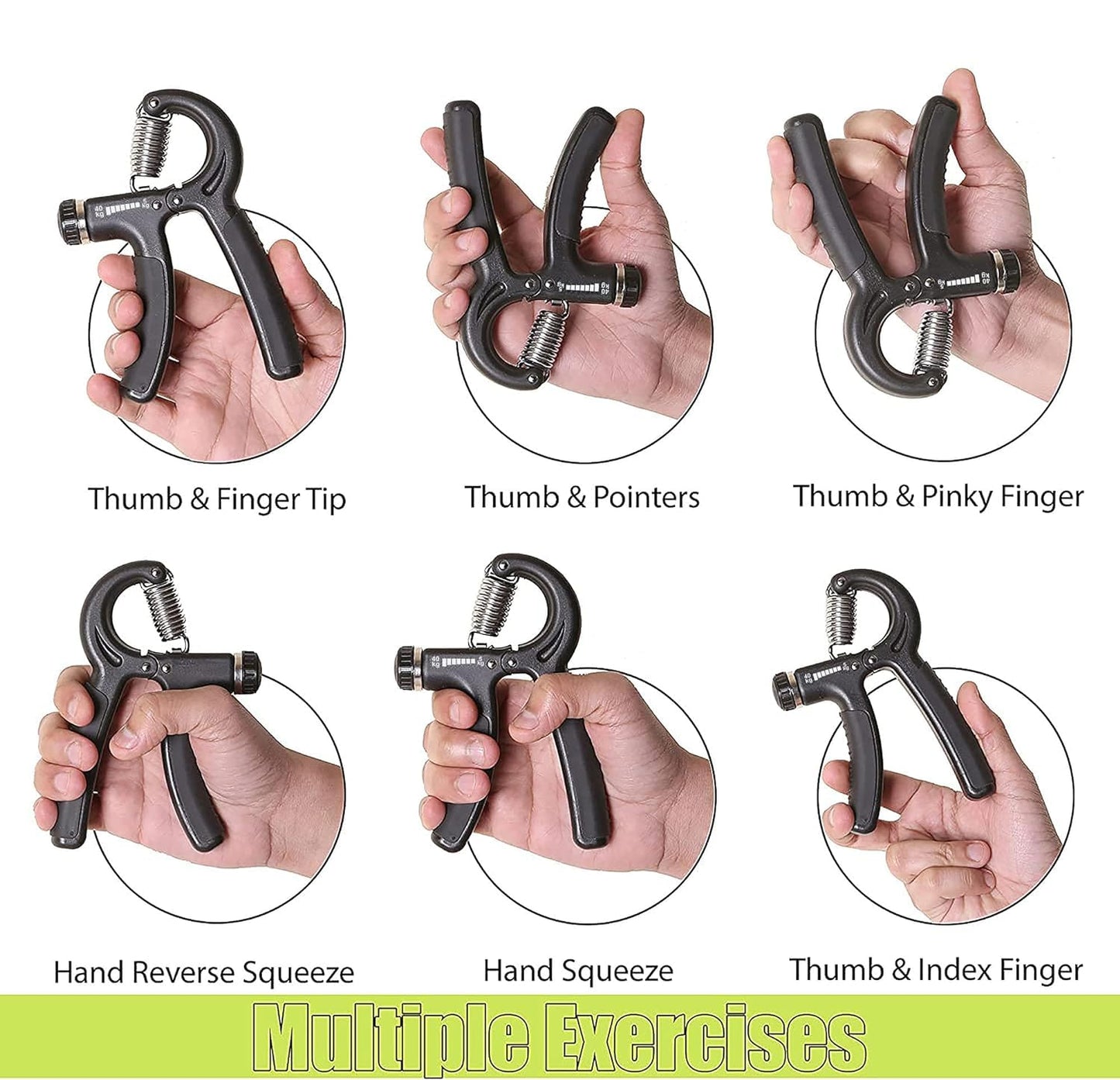 Polypropylene 5KG To 60KG Weight Adjustable Hight Quality Hand Gripper for Men & Women |Hand Grip|Finger Exerciser|Power Gripper|Hand Exerciser Equipment|Hand Strengtheners