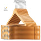 STAR WORK Wooden Ultra Thin Space Saving Non-Slip Velvet Suit Hangers Ideal For Everyday Standard Use (6 Pieces)
