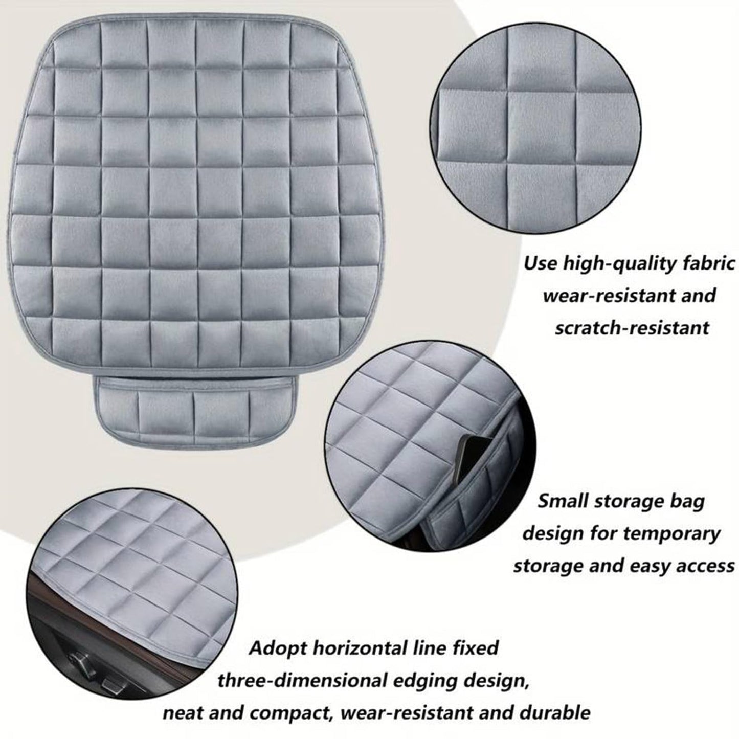 1Pack, New Universal Memory Foam Car Seat Cushion 60×50 cm – Ergonomic Soft Pad with Non-Slip Base, Breathable All-Season Comfort Seat Protector for Car, SUV, Truck & Office Chair.
