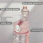 Transparent Motivational Water Bottle 900ML with Time Marker, Leakproof BPA Free Sipper Bottle for Gym, Office, School & Outdoor Use