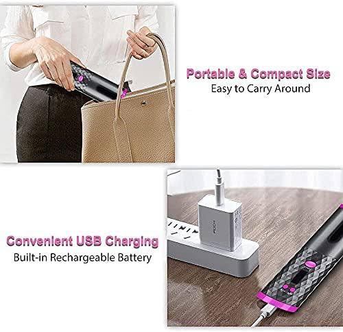 Avenn USB Rechargeable Automatic Wireless Electric Hair Curler, Cordless Auto Curler with L/R Rotating, 6 Temperature Settings 150°C-200°C, Multicolor