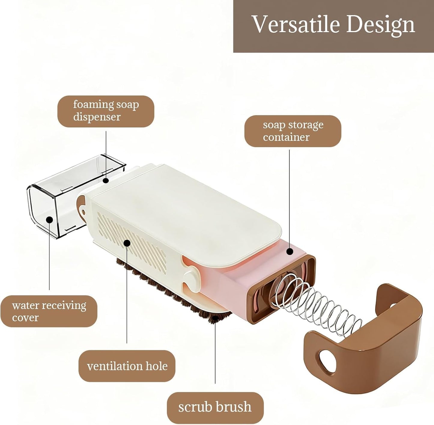 Multifunctional Soap Dispenser with Roller Brush Compact Foam Case for Laundry, Travel, Kitchen & Bath Essentials Soap Box Brush Travel Soap Case with Brush