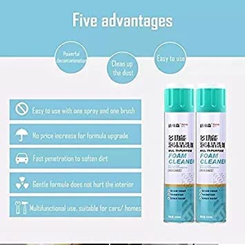 HUBTURE Foaming Car Interior Cleaner Multipurpose Foam Cleaner Spray | Car/Shoes/Sofa Cleaning Spray (650 ml)