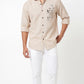 MEN'S EXCLUSIVE  LINEN  FABRIC  EMBRODARY WORK VALUE EDITION STYLISH SHIRT