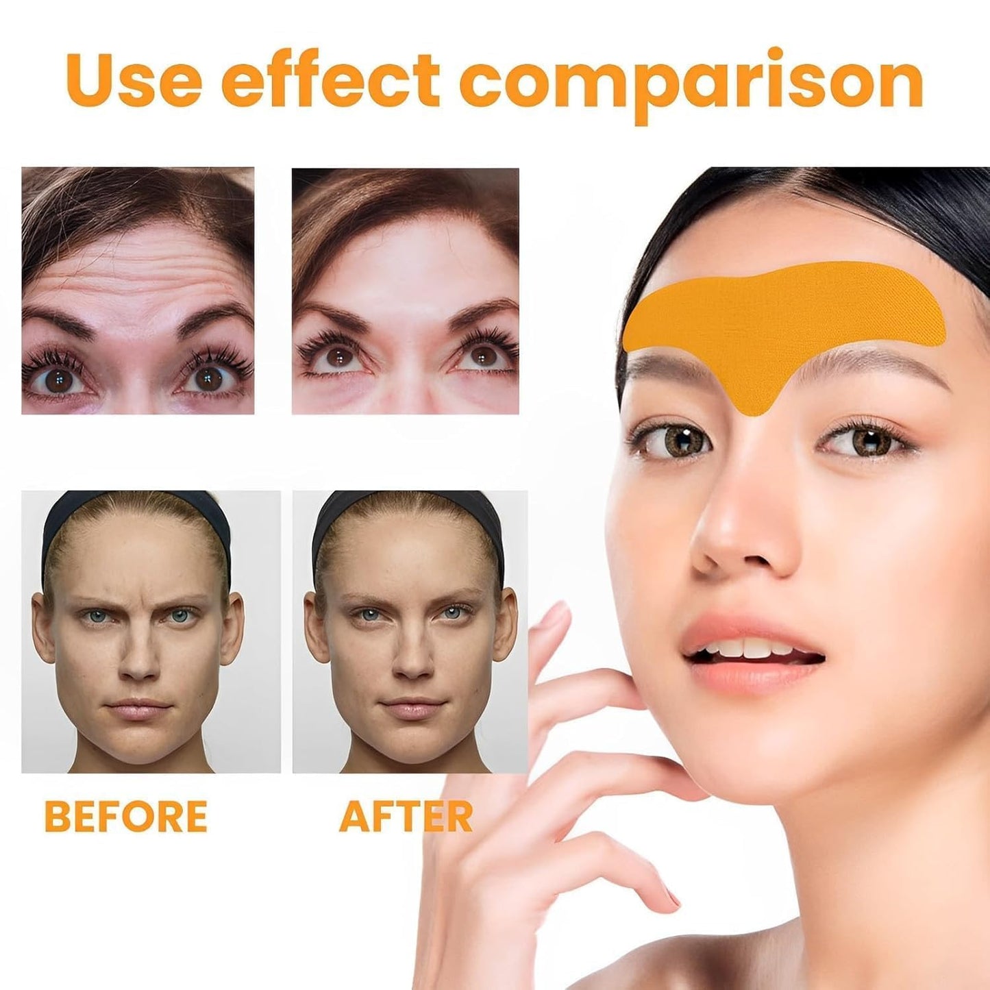 10 Pcs Forehead Wrinkle Patch Anti-Wrinkle Forehead Pads - Smooth Face Mask With Hydrolysed Collagen Face Treatment Multipurpose Anti-Aging Forehead Mask For Men & Women