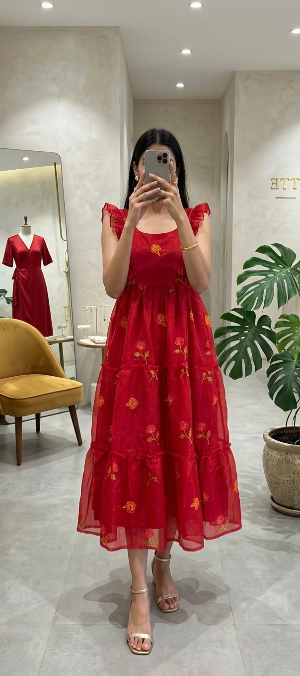 Celebrate this joy of dressing in the best way  Here presenting you a beautiful and comfortable maxi for the upcoming season with beautiful Flowers All Over  And Beautiful Neckline and Slevees Pattern