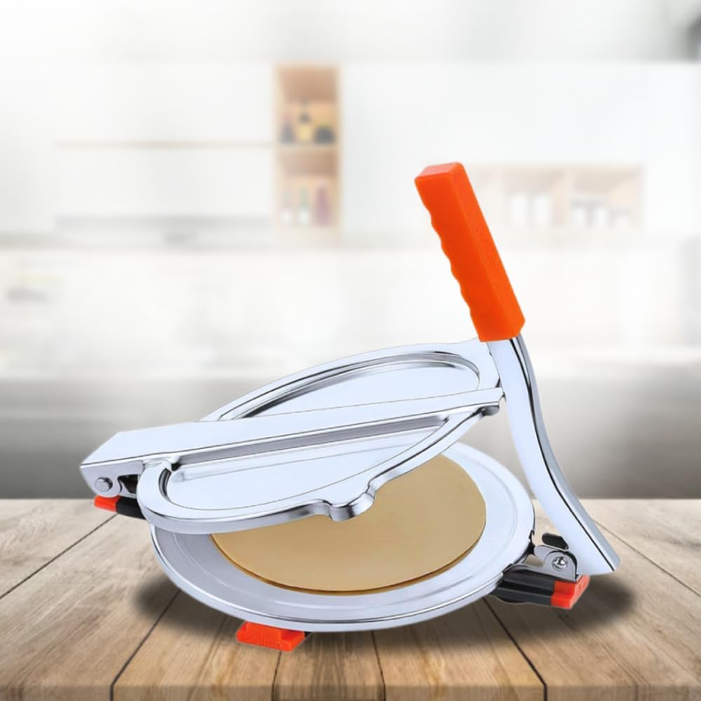 Roti Maker 6 Inch Non Stick Chapati Maker | Manual Roti Press Machine | Stainless Steel Flat Bread Maker for Chapati, Tortilla, Paratha, Papad | Kitchen Press Tool