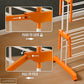 Happer Premium Clothes Stand for Drying with Wheels | Portable | 3 Layer Rack for Balcony | Foldable Wings | 24 Hanger Rods | Anti Rust Steel Metal (Orange | Prince Jumbo)