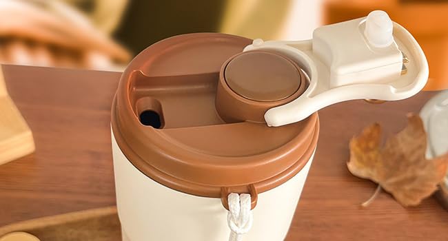 Travel Mug, Insulated Coffee Cup with Leakproof Lid,Vacuum Insulation Stainless Steel Reusable for Hot Cold Coffee, Non-Slip Protective Cover 12 Hours Vacuum Insulation - 420 ML- PCS 1