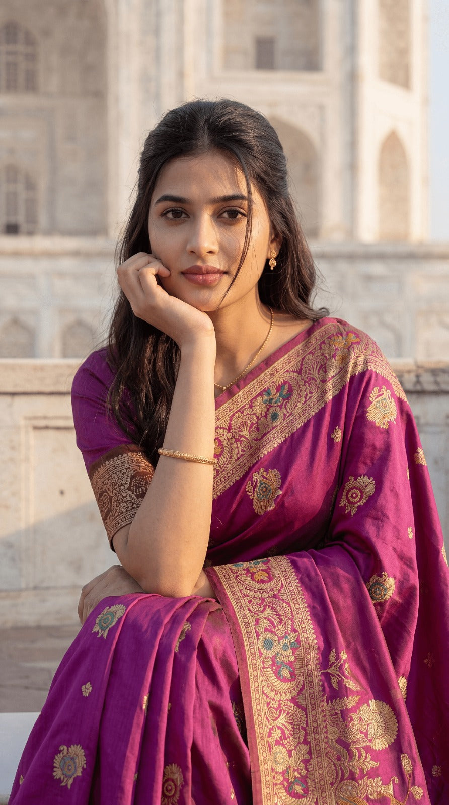 VALLABHADHISH SAREE  CATELOG NO.: DD-075   Fabric: Banarasi Soft Silk Saree With Meenakari Work