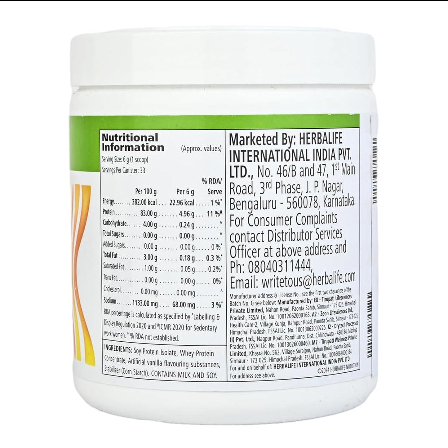 Herbalife Nutrition Formula 1 Kulfi with Personalized Protein Powder and Afresh Lemon (200 g)
