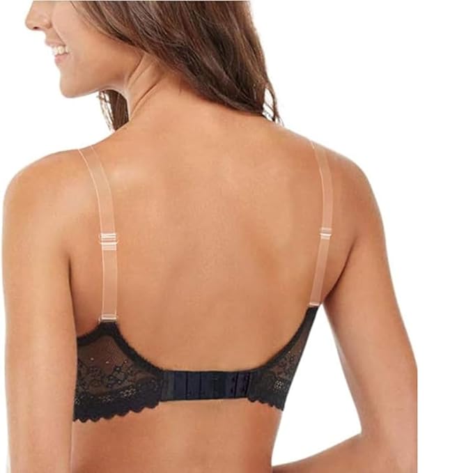 GLAMORAS Women PU Material Invisible Clear Bra Strap Non-Slip Adjustable Bra Strap Soft Transparent Shoulder Strap