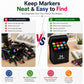 Dual Tip Colorful Art Markers Sketch Pens Colors With Carrying Case For Painting Sketching Calligraphy Drawing -Twin Head Permanent Colouring Marker Pens (Pack OF 1) (Marker Black 24)
