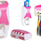 Wall Mounted Plastic Dust Proof Automatic Toothpaste Dispenser and 5 Toothbrush Holder with Cover Multicolor