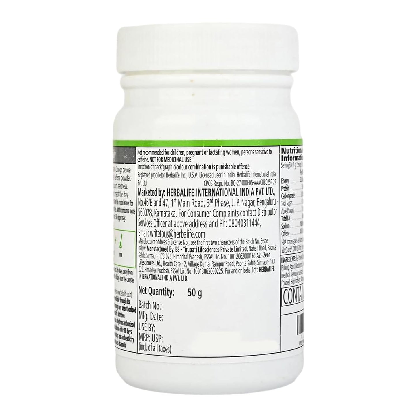 Herbalife Nutrition Afresh Energy Drink Mix (Ginger, 50 g)