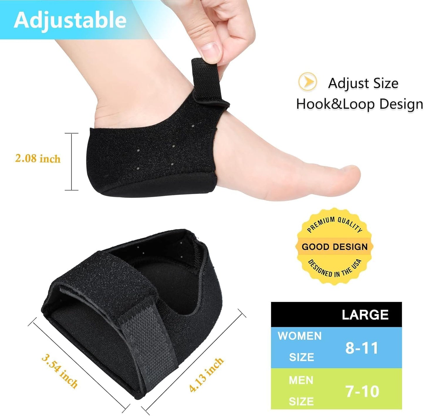 Belanto Heel Pain Relief Pad, 1 Pair Plantar Fasciitis Heels Support Cushion Pads for Ankle Pain, Heel Spur Shoe Insert for Men & Women, Heel Protector Cups for Pain & Achilles Tendonitis