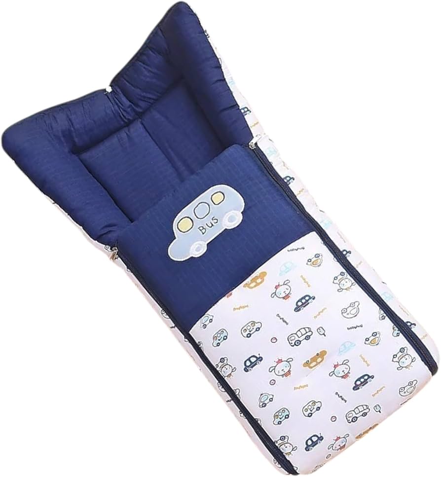 3 in 1 Baby Sleeping Bag & Carry Nest | Cotton Bedding Set for Infants & New Born Baby | Portable/Travel & Skin Friendly | 0-3 Months