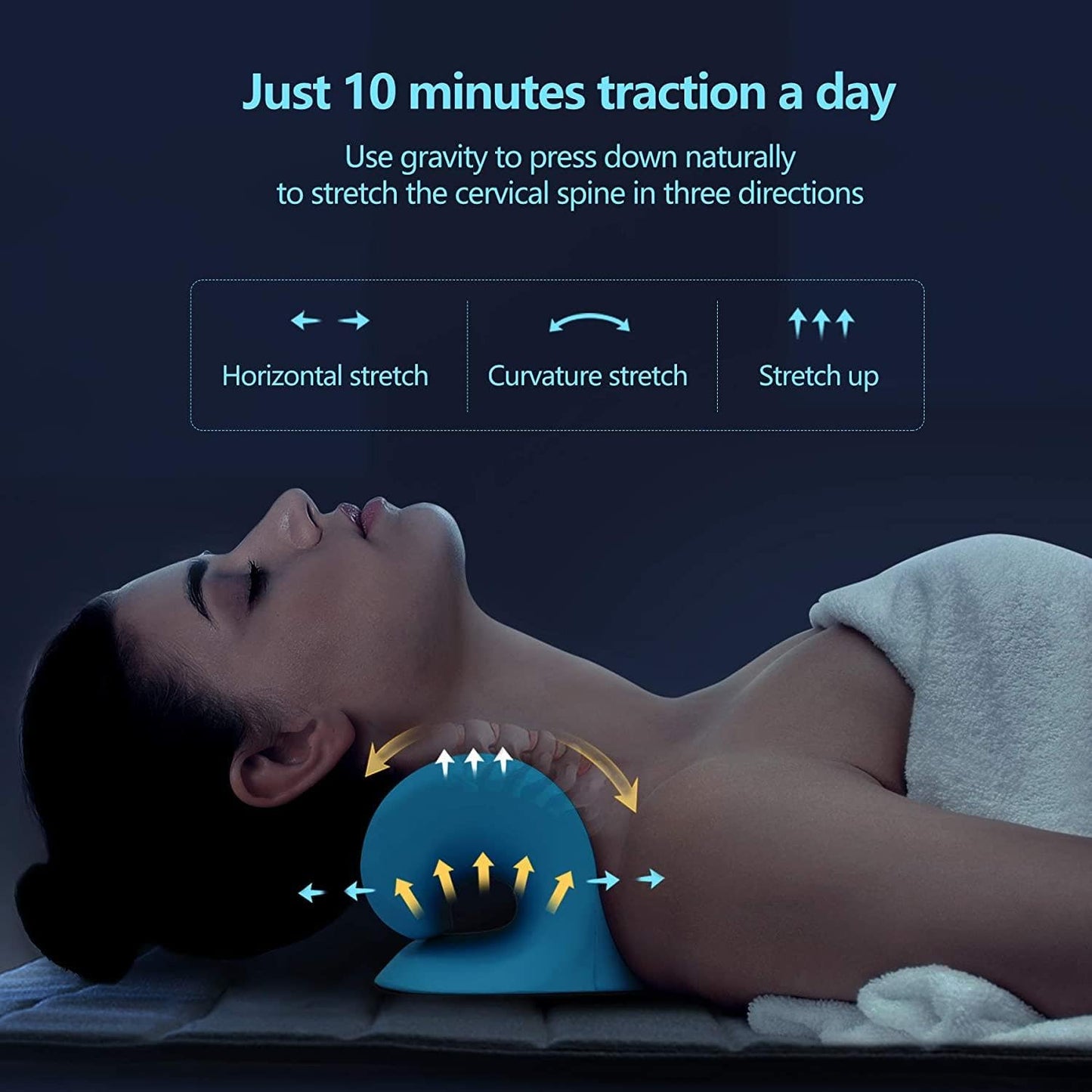 Drumstone (𝐄𝐱𝐥𝐮𝐬𝐢𝐯𝐞 𝟏𝟓 𝐘𝐞𝐚𝐫𝐬 𝐰𝐚𝐫𝐫𝐚𝐧𝐭𝐲) Neck & Shoulder Relaxer Cervical Traction Device for Pain Relief, Posture Correction & Hump Support | Acupressure Neck Stretcher Pillow for Women & Men