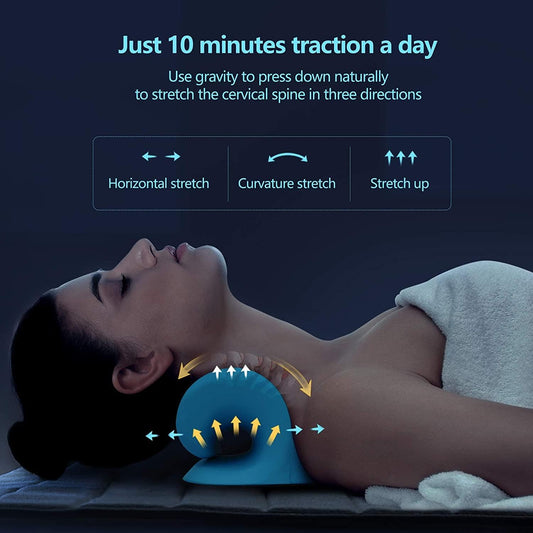 Drumstone (𝐄𝐱𝐥𝐮𝐬𝐢𝐯𝐞 𝟏𝟓 𝐘𝐞𝐚𝐫𝐬 𝐰𝐚𝐫𝐫𝐚𝐧𝐭𝐲) Neck & Shoulder Relaxer Cervical Traction Device for Pain Relief, Posture Correction & Hump Support | Acupressure Neck Stretcher Pillow for Women & Men