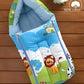 Baby Sleeping Bag in Muslin Cotton Material for Newborns | Soft & Skin Friendly Wrapper Lightweight Cushioned Infant Sack Easy to Carry Wash 0-2 Months (Blue Jungle) (Blue Jungle)