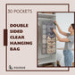 2 in 1 Hanging Organizer Combo | 30 Pocket Socks Bra Underwear Storage Bag + Handbag Purse Closet Organizer | Wardrobe Space Saving Storage Combo Pack