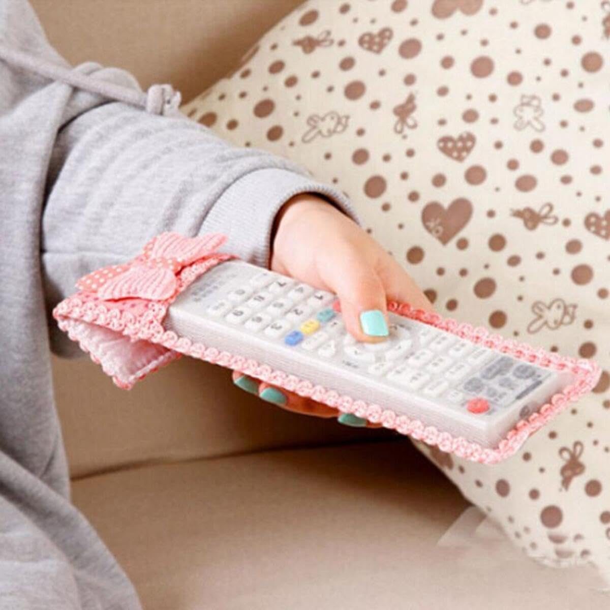 Remote Cover | Cute Design Cover for TV and AC Remote | Remote Case | Dustproof Case for Remote | Set of 3 | Pink
