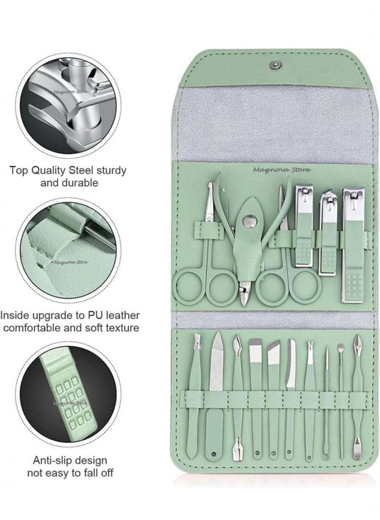 Manicure Kit,Stainless Steel Professional Manicure Set, pedicure tools for feet, Nail Clipper, Manicure Pedicure kit for women and Men-16 Pieces,Perfect Gifts for Women and Men