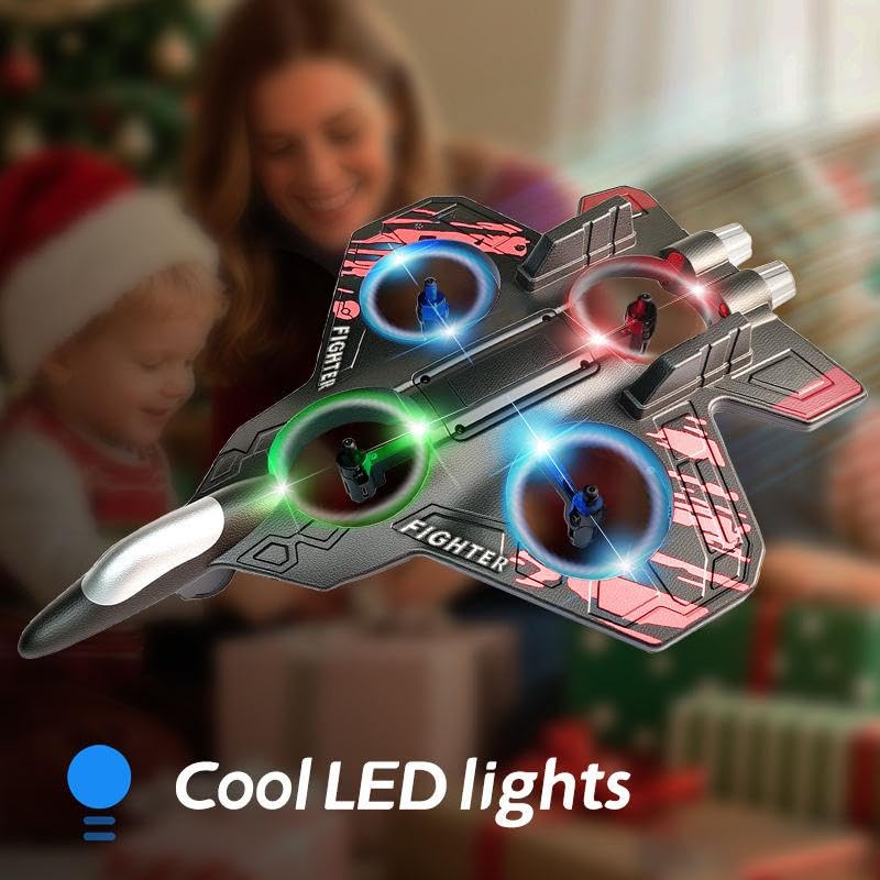 Remote Control Fighter Plane Toy for Kids | RC Jet Aircraft with Lightning Effect Lights | Easy Control Flying Toy Plane | Durable Design | Battery Powered Remote Plane Gift for Boys and Girl