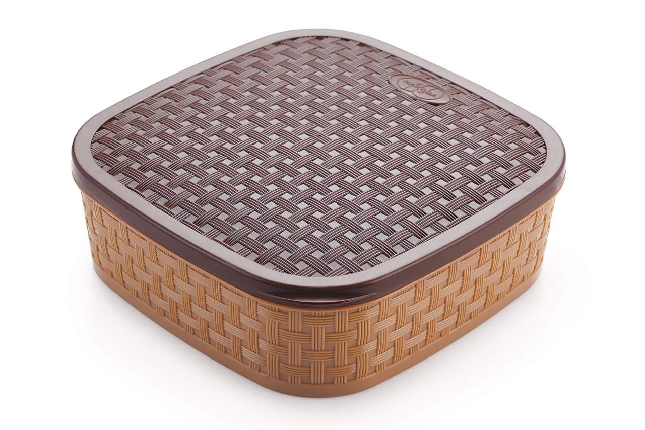 DDecora Plastic Masala Rangoli Box - 7 Sections - 700 ml, 1 Piece, Multicoloured