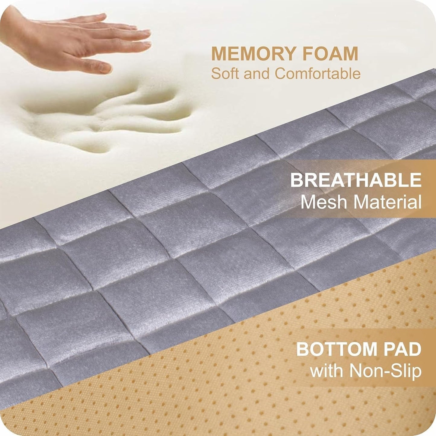 Premium Car Seat Cushion Pad – Thick Memory Foam Comfort Seat Cover, Breathable & Non-Slip, Universal Fit for Cars, SUVs, Trucks, Office Chairs – Gray