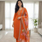 TOP FABRIC :  SLUB COTTON WITH CUT PEST EMBROIDERY WORK