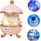 Galaxy Bunny Carousel Star Projector Lamp with 6 Set Films,Rotatable Mode,Rechargeable Rabbit Nursery Light for Kids,Baby Room Decor,Girls, Boys,Gift Item