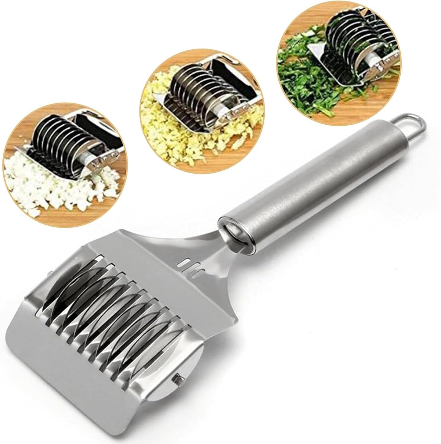 CrazySoul Stainless Steel Nool Parotta Cutter Roller | Lachha Paratha & Noodles Cutter | Multi-Purpose Kitchen Tool