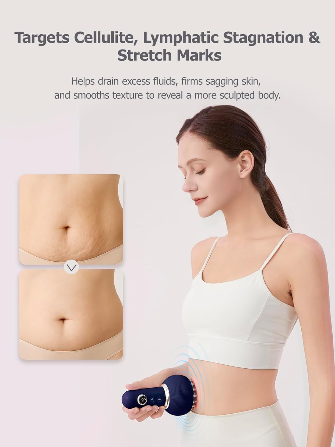 Anti-Cellulite Slimming Massager – Professional Lymphatic Drainage Device with Microcurrent, Red Light, Heat & Vibration for Full-Body Contouring, Fat Reduction & Skin Firming