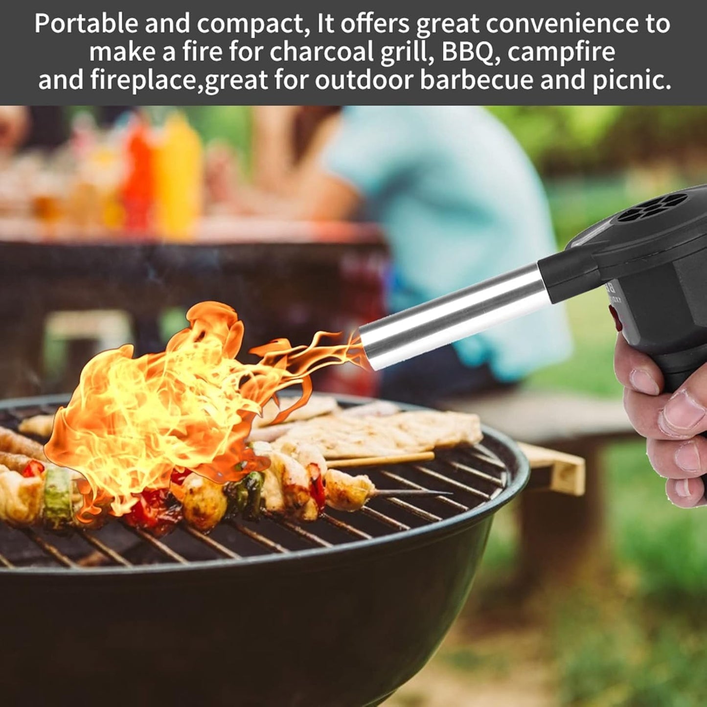 Homeybiz Manual Fan For Barbecue Hand Crank Blowers Mini Portable Manual Air Blower Camping Bbq Air Barbecue Tool Accessories, Mini Portable for BBQ Picnic Outdoor Camping